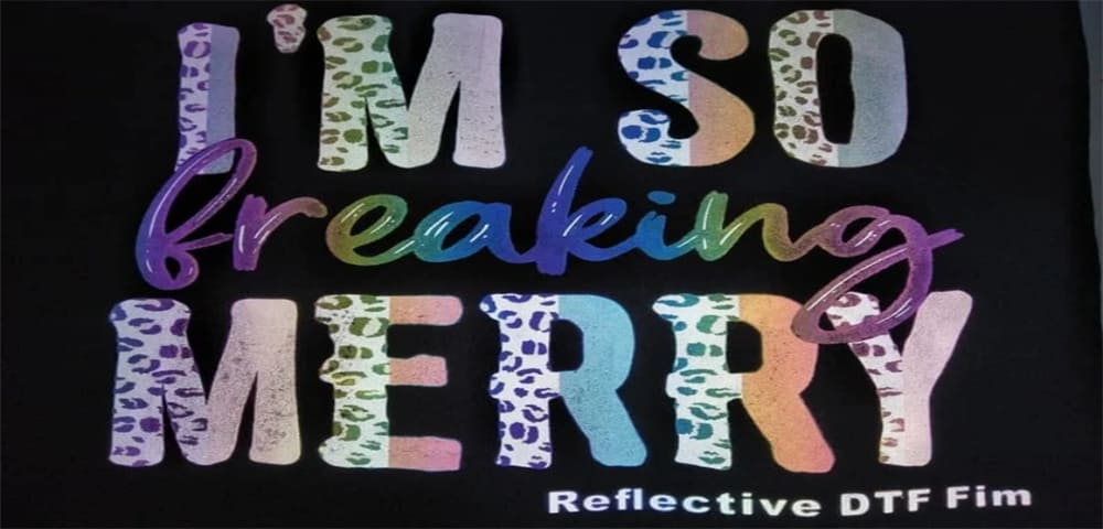 rainbow reflective dtf film
