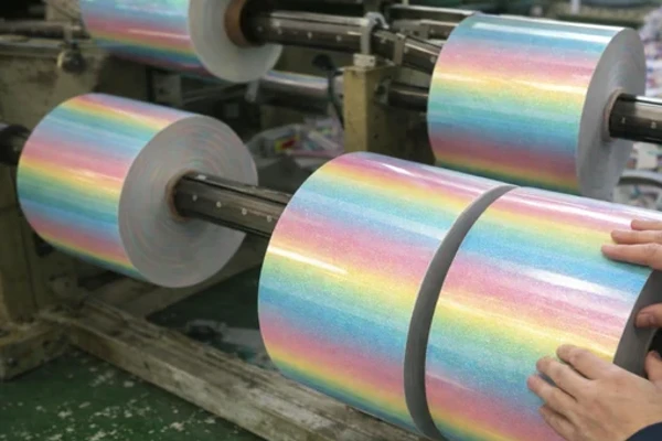 Cooling and lamination section of production line